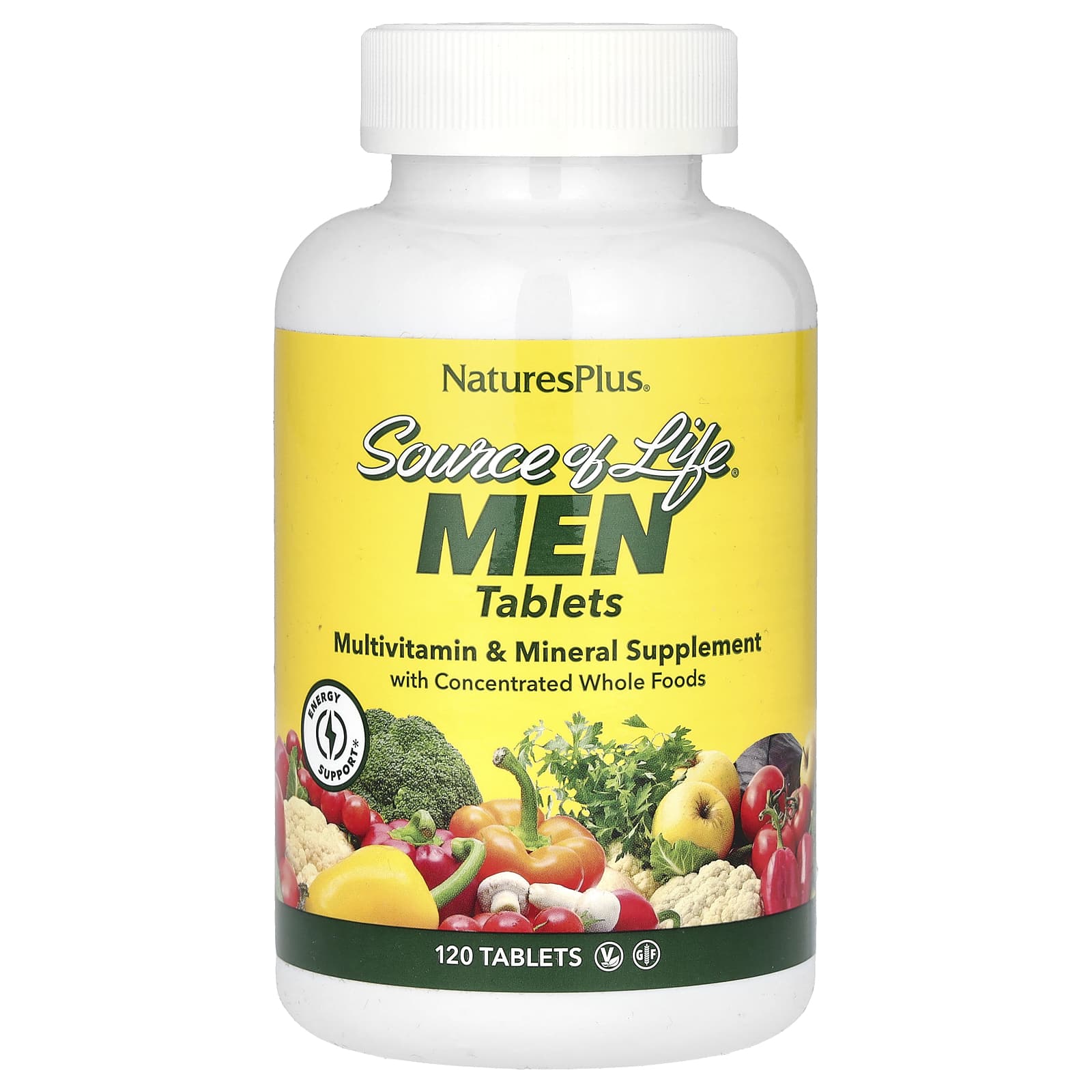 Nature’s Plus, Source of Life, Men Tablets, Multivitamin & Mineral Supplement, 120 Tablets UPC 097467309302 | HiLife Vitamins